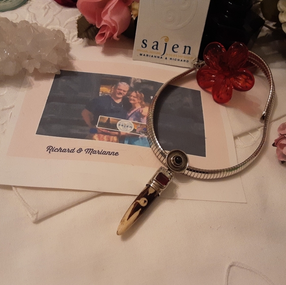 VINTAGE SAJEN 925 SOLID STERLING SILVER AFRICAN MUDD BEAD SLIDE - Picture 11 of 17